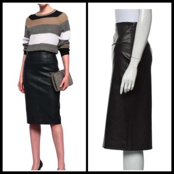 BC Leather Soft High Wasted MIDI Pencil Skirt XS